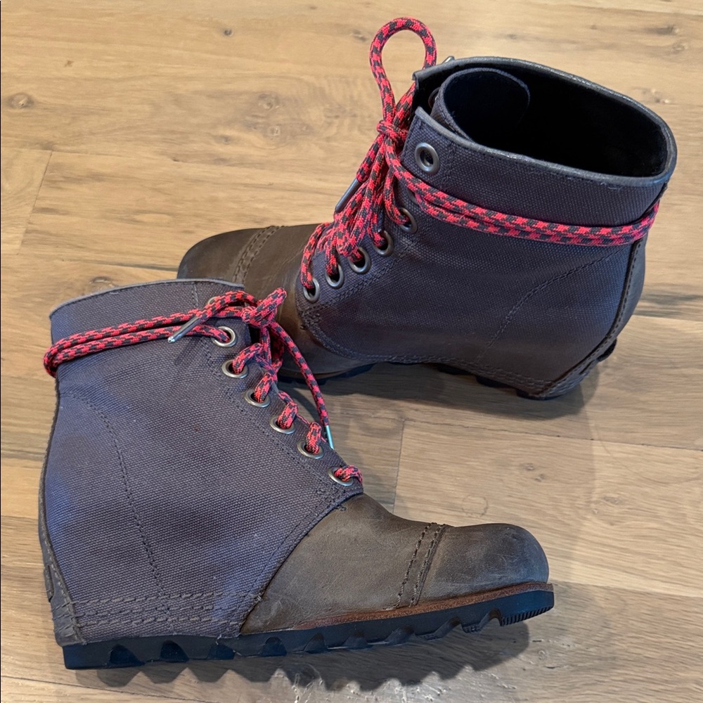 Sorel PDX Lace up Wedge Lexie Wedge Leather Canvas 7